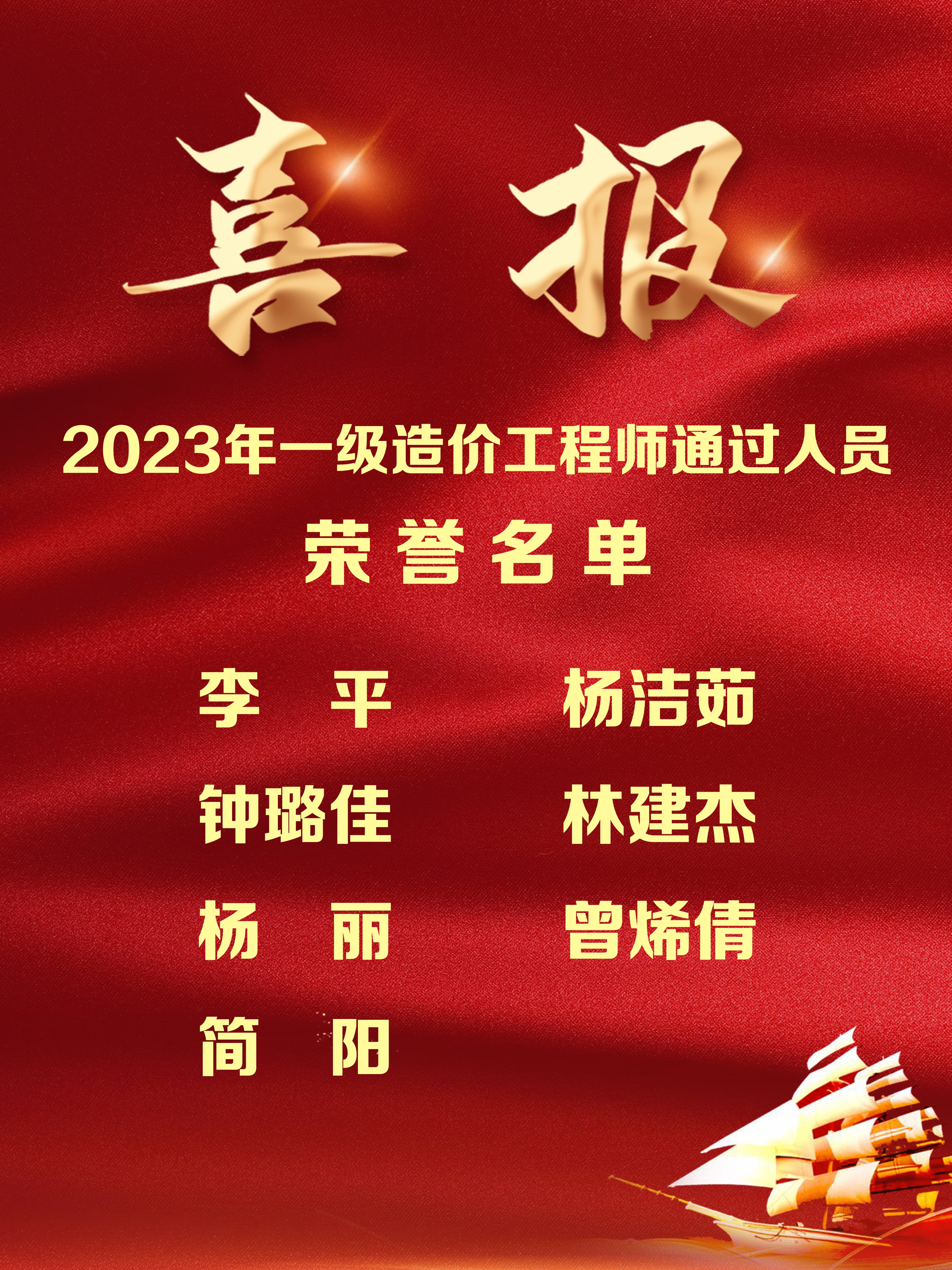 喜報(bào)！熱烈祝賀我司多名員工通過一級造價(jià)工程師考試！